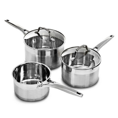 Blackmoor 3-Piece Saucepan Set / Stainless Steel Pro Range from B&Q
