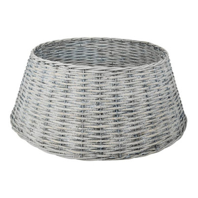 The Christmas Workshop Glittery Grey Willow Christmas Tree Skirt from B&Q