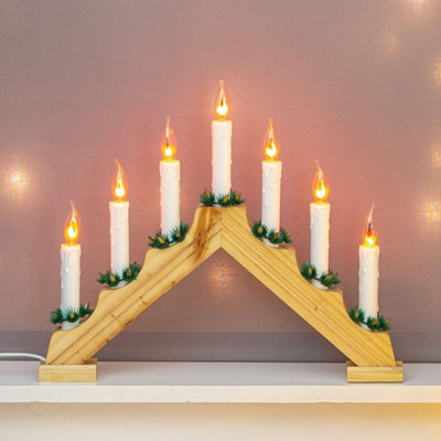 The Christmas Workshop 70800 Wooden Christmas Candle Bridge from B&Q