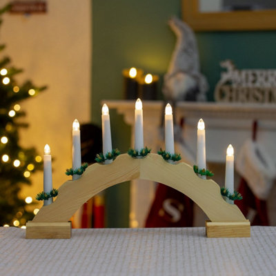 The Christmas Workshop 70859 Wooden Arched Christmas Candle Bridge from B&Q
