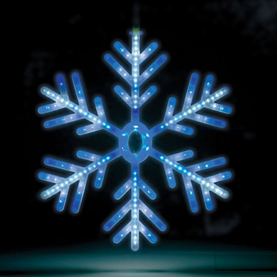 B&Q -  Blue & White Snowflake Window Light