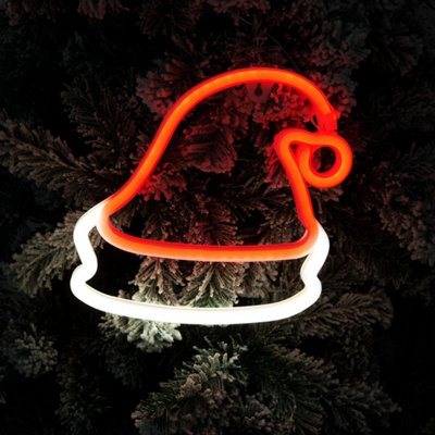 The Christmas Workshop Santa Hat Led Neon Light from B&Q