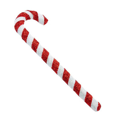 The Christmas Workshop Candy Cane Tinsel Christmas Tree Decoration from B&Q