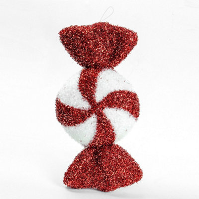 The Christmas Workshop Swirl Sweet Tinsel Christmas Tree Decoration from B&Q