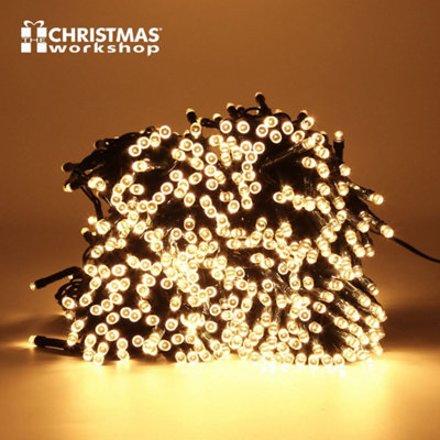 The Christmas Workshop 78170 600 Led Battery Operated Warm White Christmas Lights from B&Q