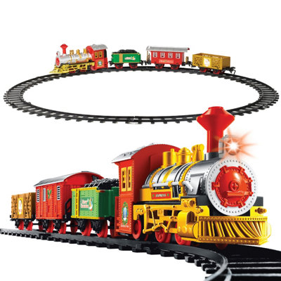 Deluxe Christmas 14 Pcs Train Set Realistic Sounds & Light Carriages Track NEW - Image 4