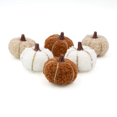 Benross 6 Soft Teddy Fabric Pumpkins Decoration from B&Q