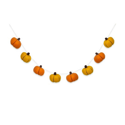 Benross 1.3M Felt Pumpkin Garland Decoration from B&Q