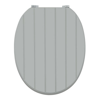 Anika Toilet Seat In Grey Tongue And Groove from B&Q