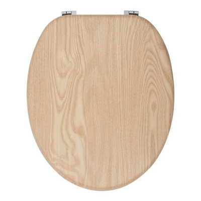 Anika Toilet Seat In Light Oak Effect from B&Q