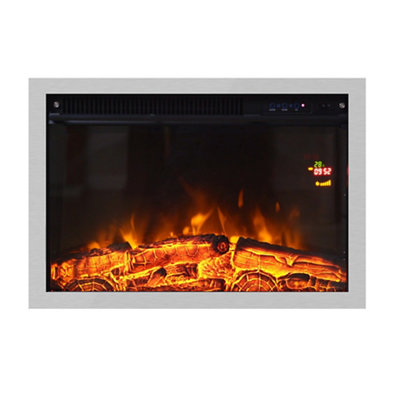 Focal Point Medford 2Kw Chrome Effect Inset Electric Fire from B&Q