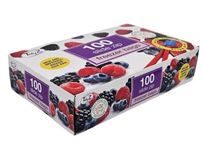100 Tidyz Large Slide Zip Freezer Bags. Resealable. Lock Food Bpa Free. For Freezing FruitVegetablesMeat. Keeps Fresh. In A from B&Q