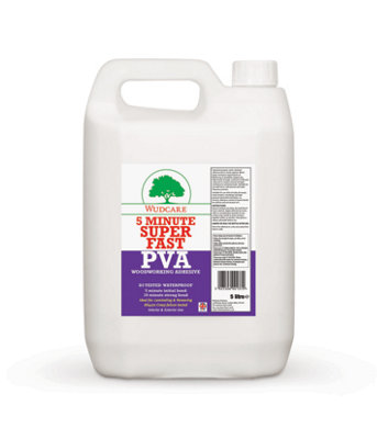 Wudcare 5 Minute Super Fast Pva Woodworking Adhesive 5L from B&Q