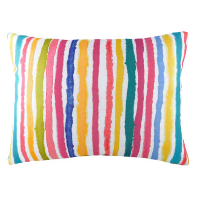 B&Q -  Aquarelle Stripe Abstract Polyester Filled Cushion