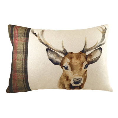 Evans Lichfield Hunter Stag Rectangular Printed Feather Filled Cushion from B&Q