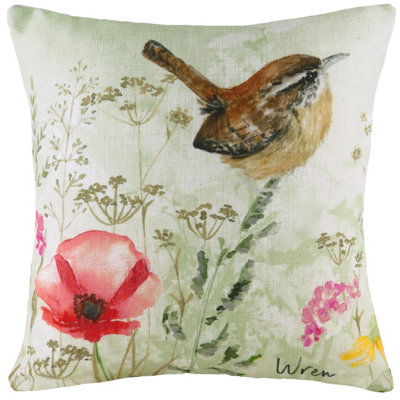 Evans Lichfield Wren Floral Printed Feather Filled Cushion