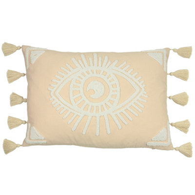 Furn. Ashram Eye Tufted Tassel Polyester Filled Cushion from B&Q