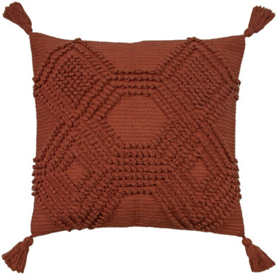 Furn. Halmo Woven Tasselled Polyester Filled Cushion from B&Q