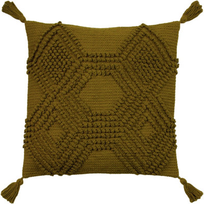 Furn. Halmo Woven Tasselled Polyester Filled Cushion from B&Q