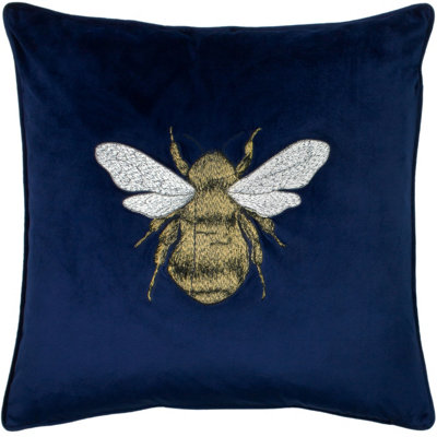Paoletti Hortus Embroidered Velvet Polyester Filled Cushion from B&Q