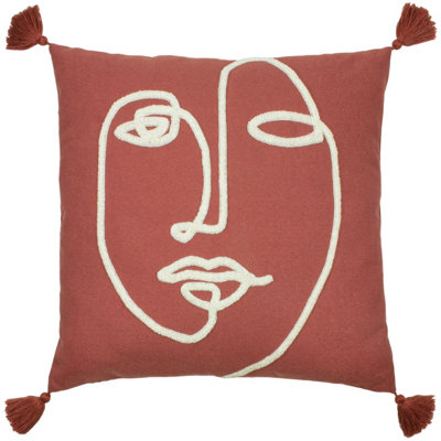 Furn. Uno Face Tufted Tasselled Polyester Filled Cushion from B&Q