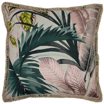 Furn. Amazonia Botanical Jacquard Feather Filled Cushion from B&Q