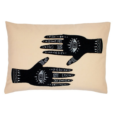 Furn. Ashram Hands Abstract Feather Filled Cushion from B&Q