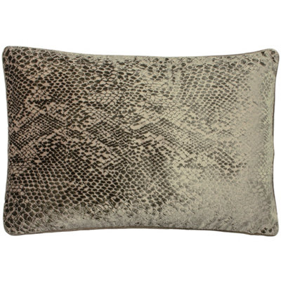 Paoletti Python Snake Skin Piped Feather Filled Cushion from B&Q