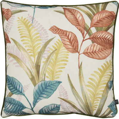 Prestigious Textiles Sumba Floral Piped Feather Filled Cushion from B&Q