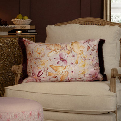 Voyage Maison Voyage Floella Printed Ruche Fringe Feather Filled CushionPrimrose40 X 60Cm from B&Q