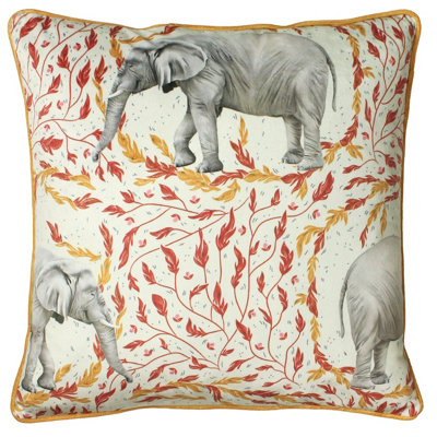 Paoletti Samui Elephant Piped Polyester Filled Cushion from B&Q