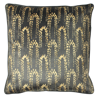 Furn. Wisteria Velvet Polyester Filled Cushion from B&Q