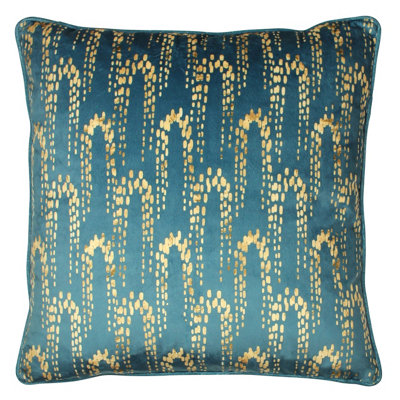Furn. Wisteria Velvet Polyester Filled Cushion from B&Q