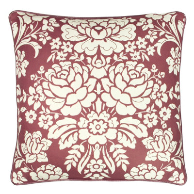 Paoletti Melrose Floral Piped Feather Filled Cushion from B&Q