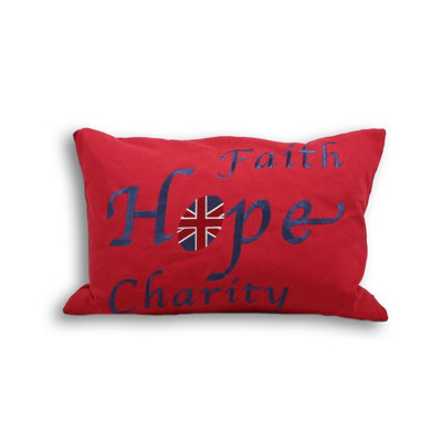 Paoletti Faith Embroidered Message Cushion Cover from B&Q