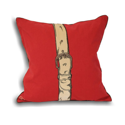 Paoletti Polo Stripe Piped Feather Filled Cushion from B&Q