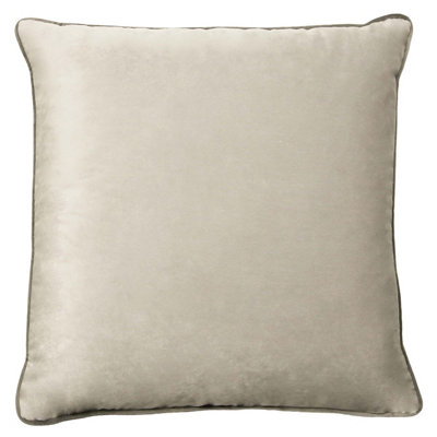 Paoletti Meridian Velvet Piped Polyester Filled Cushion from B&Q