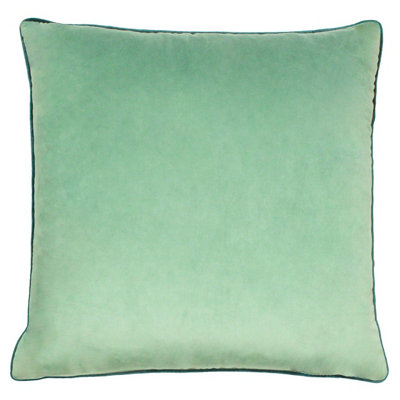 Paoletti Meridian Velvet Piped Polyester Filled Cushion from B&Q