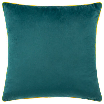 Paoletti Meridian Velvet Piped Feather Filled Cushion from B&Q