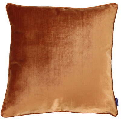 Paoletti Luxe Velvet Piped Feather Filled Cushion from B&Q