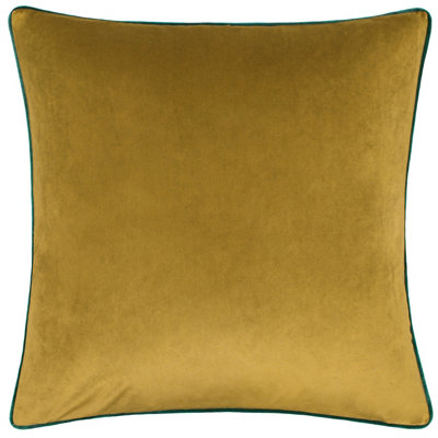 Paoletti Meridian Velvet Piped Feather Filled Cushion from B&Q