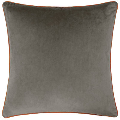 Paoletti Meridian Velvet Piped Feather Filled Cushion from B&Q