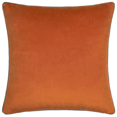 Paoletti Meridian Velvet Piped Feather Filled Cushion from B&Q