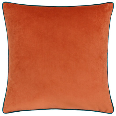 Paoletti Meridian Velvet Piped Feather Filled Cushion from B&Q