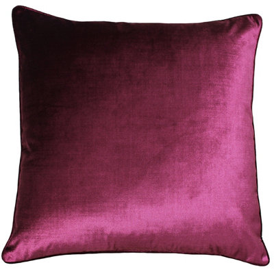 Paoletti Luxe Velvet Piped Feather Filled Cushion from B&Q