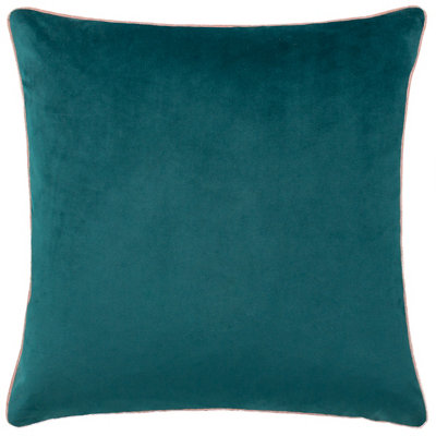 Paoletti Meridian Velvet Piped Feather Filled Cushion from B&Q
