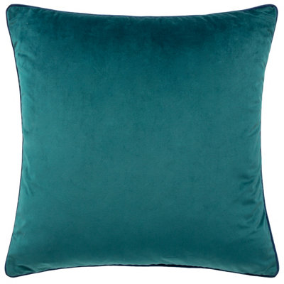 Paoletti Meridian Velvet Piped Feather Filled Cushion from B&Q
