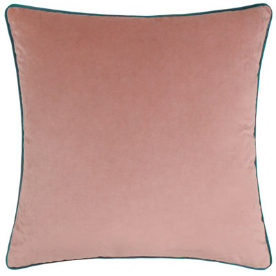 Paoletti Meridian Velvet Piped Feather Filled Cushion from B&Q