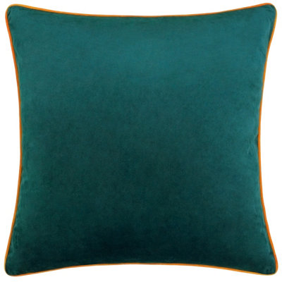 Paoletti Meridian Velvet Piped Feather Filled Cushion from B&Q