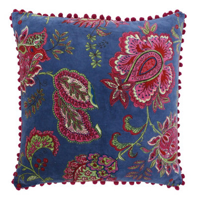 Paoletti Malisa Paisley Cotton Velvet Cushion Cover from B&Q
